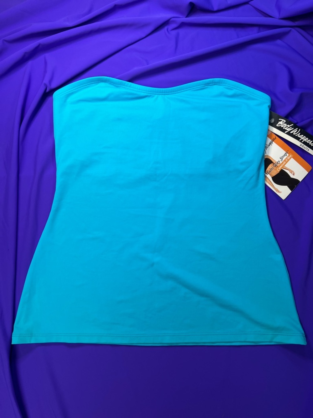 Matte Spandex Multi-Way Sweetheart Bra Camisole 2X NWT Aqua